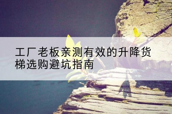 五大连池升降货梯怎么选-工厂老板亲测有效的升降货梯选购避坑指南